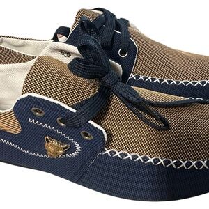 Stylish Navy and Tan Boat Shoes for Men